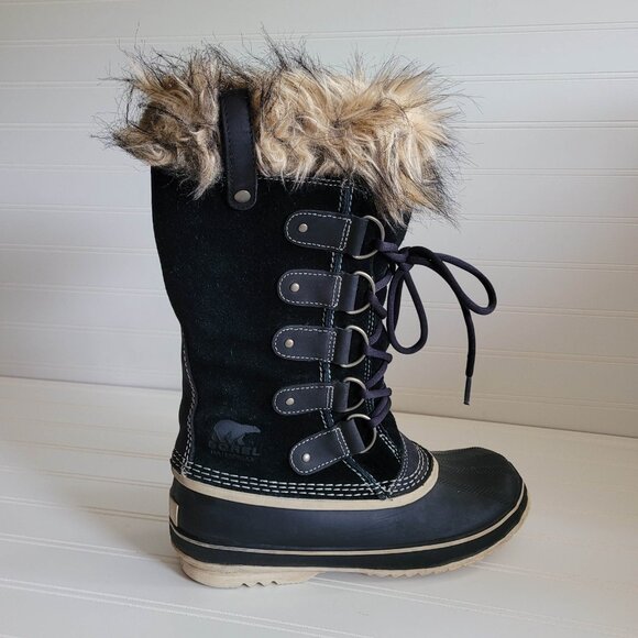 Sorel Joan of Arctic Boots Womens 9 Black Suede Winter Waterproof Duck Boots - Picture 1 of 14